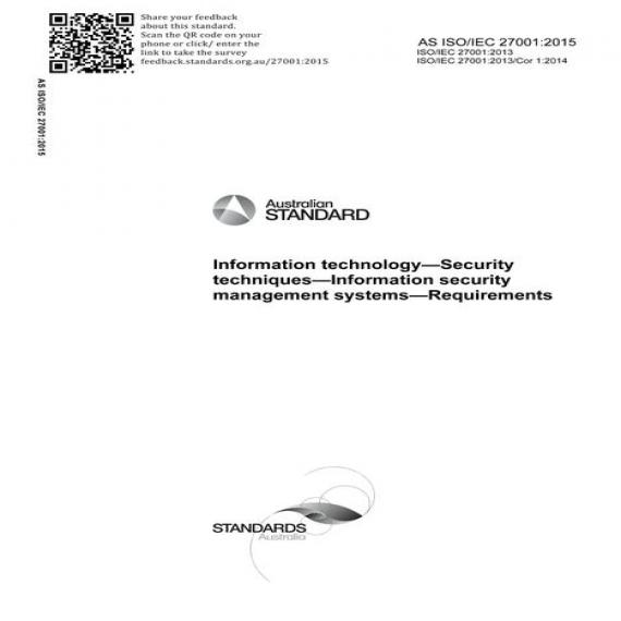 AS ISO/IEC 27001:2015