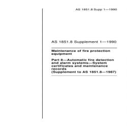 AS 1851.8 SUPP 1-1990